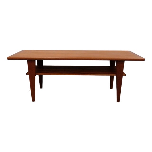 Vintage Danish Modern Teak Coffee Table For Sale