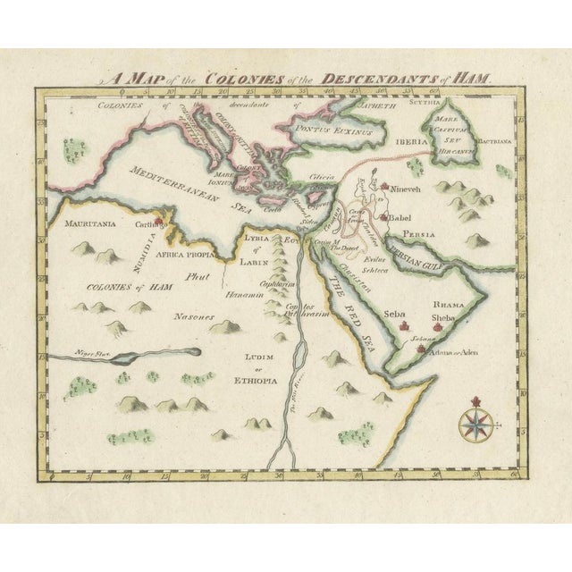 Biblical Map of Africa and Middle East and Beyond For Sale - Image 5 of 7