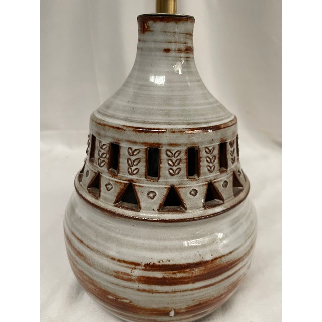 Handcrafted Ceramic Lamp, Vallauris, 1970s For Sale - Image 4 of 7