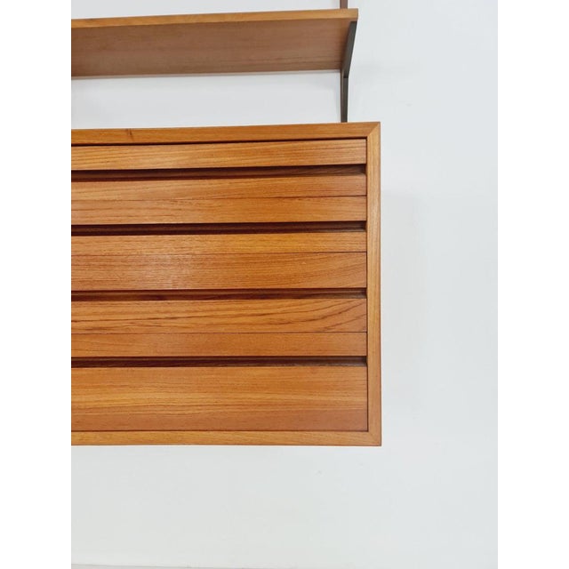Wood Mid-Century Danish Teak Wall Unit with Records Cabinet and Magazine Rack by Poul Cadovius for Cado, 1960s For Sale - Image 7 of 11