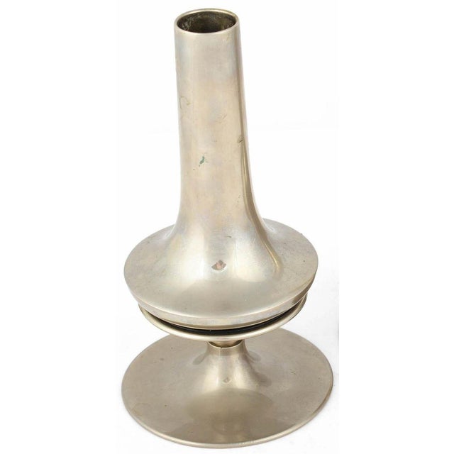 Vintage Nickel-Plated Candleholders, Germany, Set of 2 For Sale - Image 3 of 6