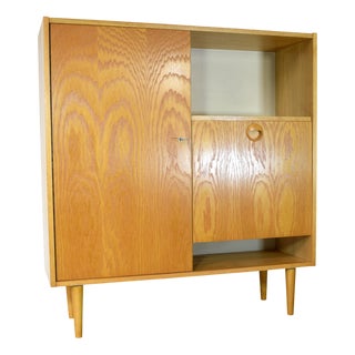 Vintage Bar Cabinet in Ash Wood from Veb Deutsche Werkstätten Hellerau, 1974 For Sale