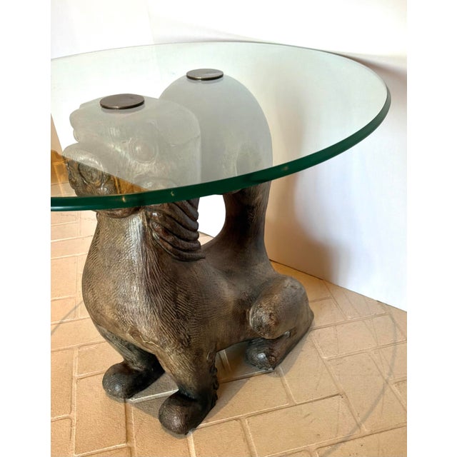 Mid-Century Modern Vintage Carved Wood Food Dog End Tables Pair For Sale In Atlanta - Image 6 of 7