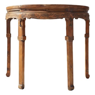 19th Century Carved Half-Moon Table For Sale