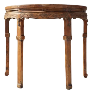 19th Century Carved Half-Moon Table