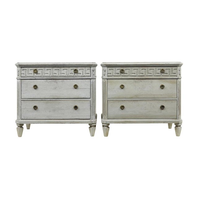Antique Swedish Painted Chest of Drawers, 1880, Set of 2 For Sale - Image 11 of 11