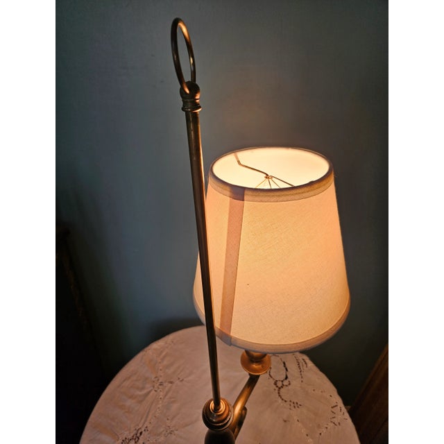 Wood Late 20th Century Brass and Wood Student Lamp For Sale - Image 7 of 11