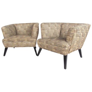 Mid-Century Modern Art Deco Club Chairs - a Pair For Sale