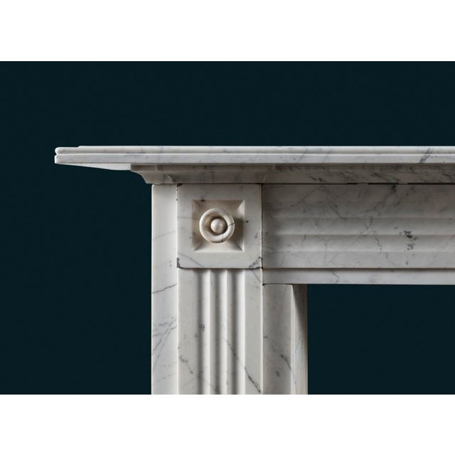 Late Georgian Carrara Marble Fluted Fireplace For Sale - Image 3 of 8