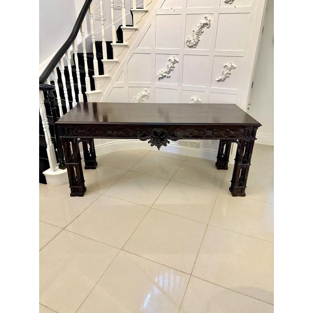 Large Antique Victorian Carved Mahogany Console Table, 1860 For Sale - Image 13 of 13