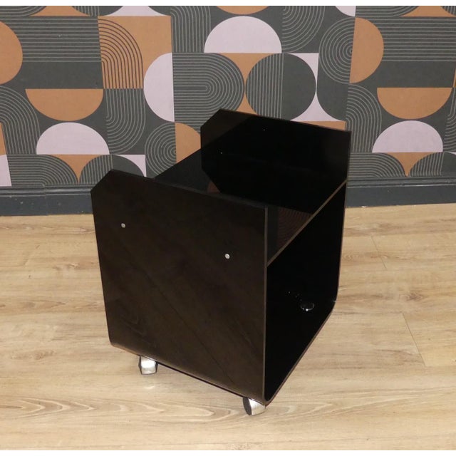 Bedside Tables in Black Acrylic Glass, 1970s, Set of 2 For Sale - Image 9 of 18