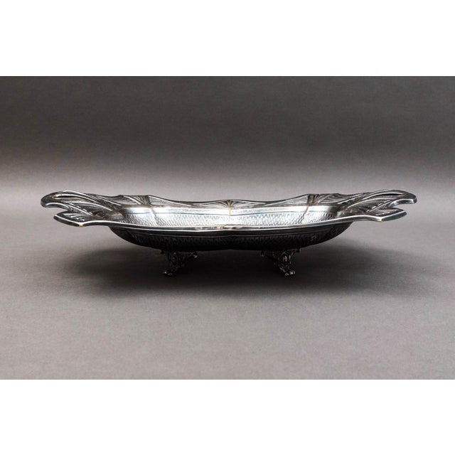 Mid 20th Century Fabr Wolska Pod Warszawa Poland Antique Silver Plate Serving Bowl Dish Tray For Sale In Miami - Image 6 of 11