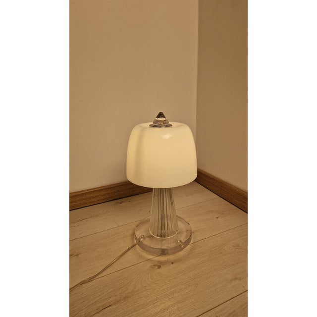 1990s Table Lamp in Handworked Glass with Opaline Shade from Foscarini, 1990s For Sale - Image 5 of 13