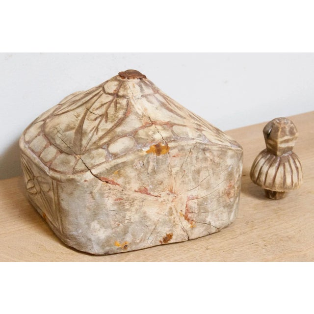 Vintage Carved Wooden Bottle For Sale - Image 4 of 6