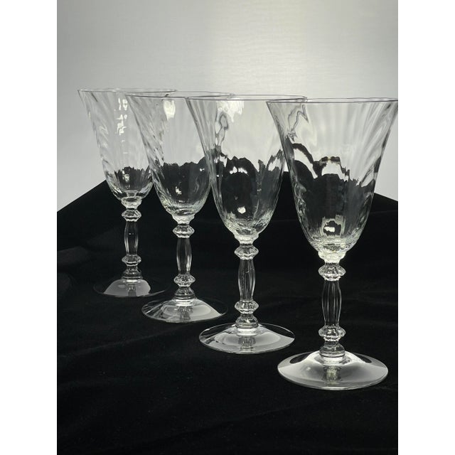 Vintage 1936-1958 Caprice Clear tall goblets by Cambridge Glass. This crystal and blown glass pattern featured a beautiful...
