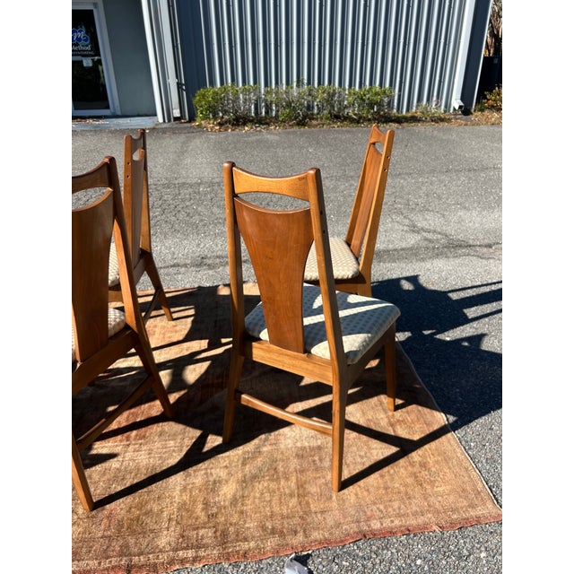 1960s Young Manufacturing Mid Century Walnut Dining Chairs - Set of 6 For Sale - Image 9 of 9