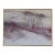 1980s Vintage Impressionist Abstract Winter Landscape Painting in Gold Aluminum Frame For Sale