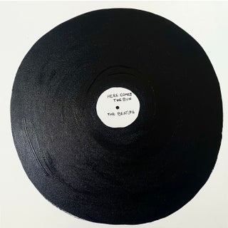 Abstract Vinyl Record Painting, Here Comes the Sun by the Beatles For Sale