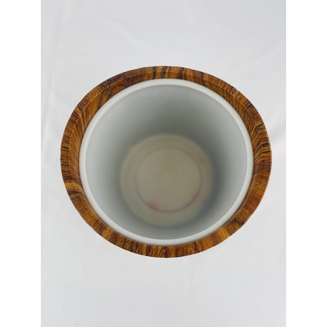 Kraftware MidCentury Faux Wood Ice Bucket Chairish