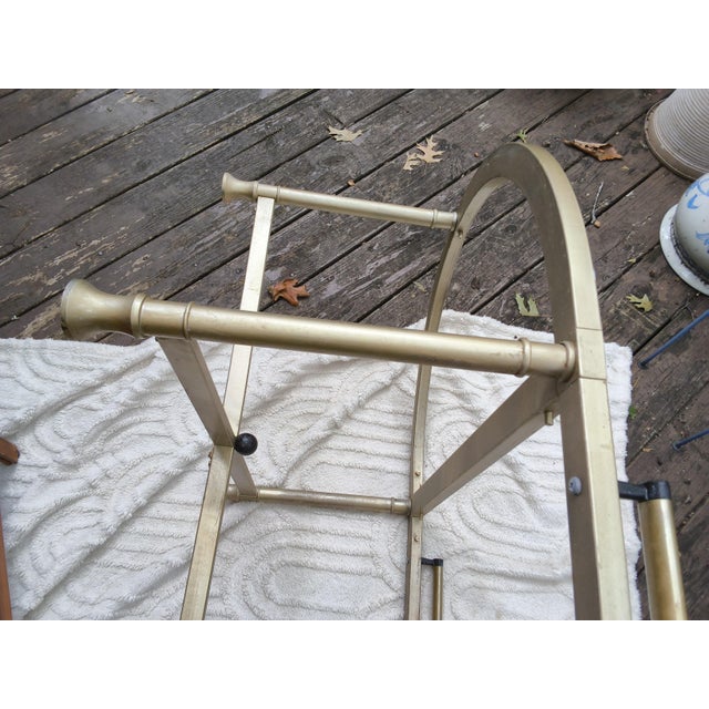 Vintage Mid-Century Hollywood Regency Racetrack Oval Brass & Glass Coffee Table in the Style of Maison Jansen For Sale - Image 6 of 10
