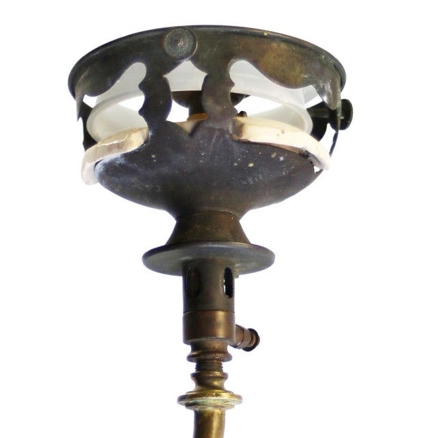 German Neoclassical Coverted Gas Wall Lamp in Opaline Glass, 1910s For Sale - Image 4 of 8