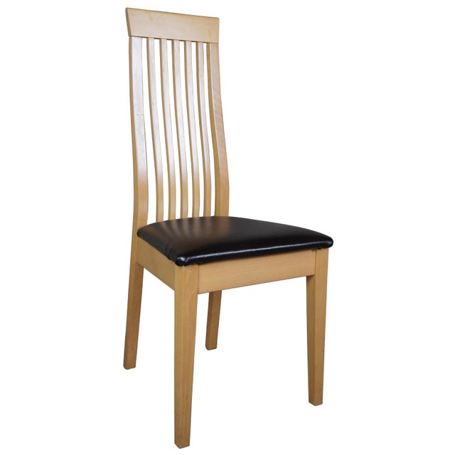 8 Calligaris Italian Modern Chicago Dining Chairs Maple Slat Back