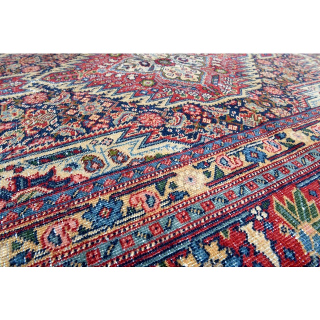 1970s Vintage Handmade Wool Cotton Burgundy Area Rug For Sale - Image 9 of 11
