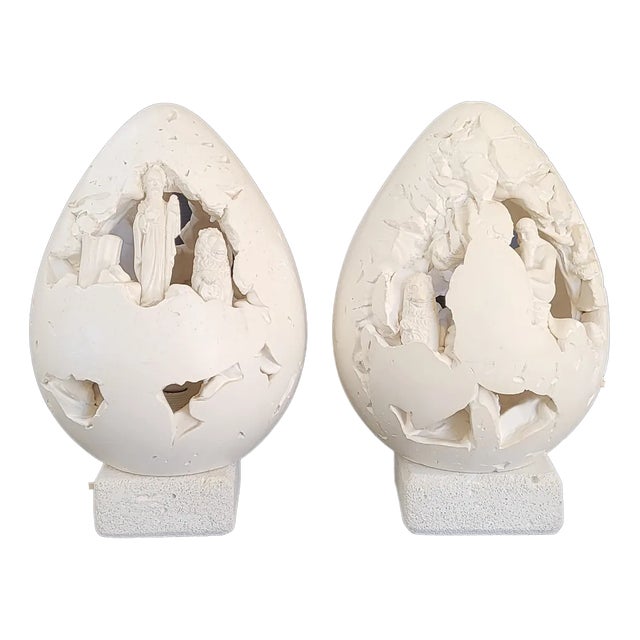 Vintage Egg Lamps, 1970, Set of 2 For Sale