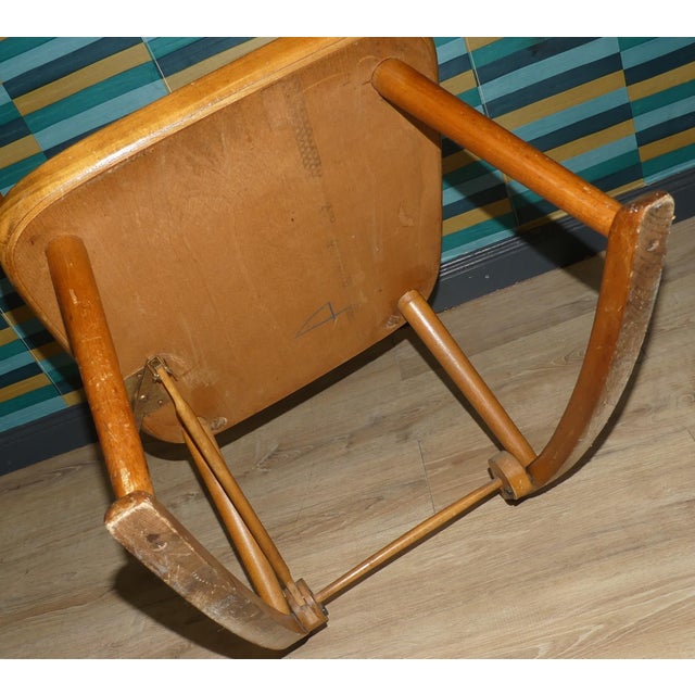 Wood Vintage Rocking Chair with Locking Mechanism in Wood, 1890s For Sale - Image 7 of 11