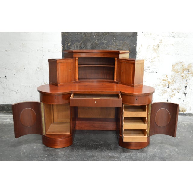 1930s Vintage Swedish Neoclassical Style Mahogany Secretary Desk For Sale - Image 5 of 10