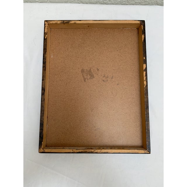 1970s Vintage Rustic Textured Painting on Wood For Sale - Image 5 of 10