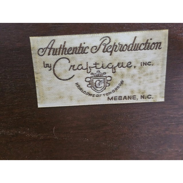 Craftique Mahogany Queen Size Pencil Post Carved Bed Made in North Carolina For Sale - Image 9 of 9