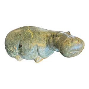 Vintage Carved Stone Hippo Figurine