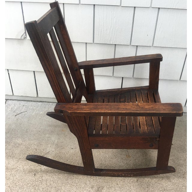 Antique Stickley Style Mission Oak Child's Rocking Chair Chairish