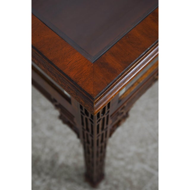 Pair of Chippendale Mahogany Glass Top Showcase End Tables For Sale - Image 11 of 17
