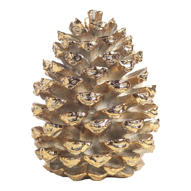 Gold Decorative Pinecone Figurine, Small For Sale