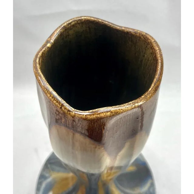 Large Art Nouveau Handmade and Hand Glazed Soliflore Vase, 1930s For Sale - Image 9 of 12