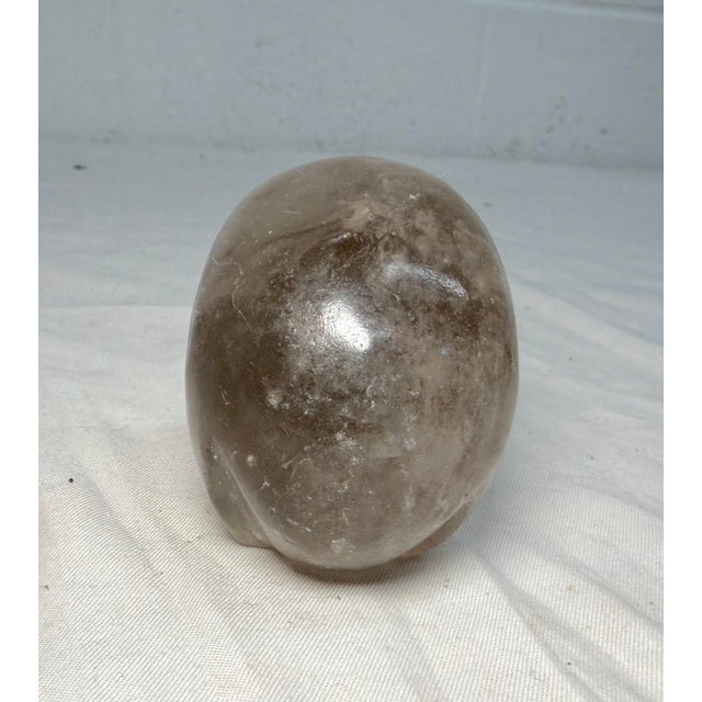 1940s Hand Carved Rock Crystal Hard Stone Skeleton Skull Sculpture Statue For Sale - Image 10 of 12