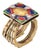 Antique Convertible Ring to Bracelet Folding Book 14k Gold Enamel Diamond 6.75" For Sale