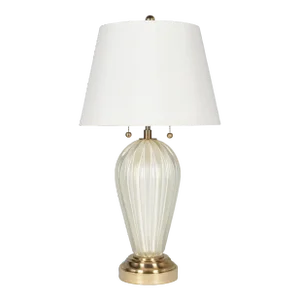 Seguso White Murano Glass Mid Century Lamp