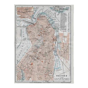 1909 Boston Antique Map