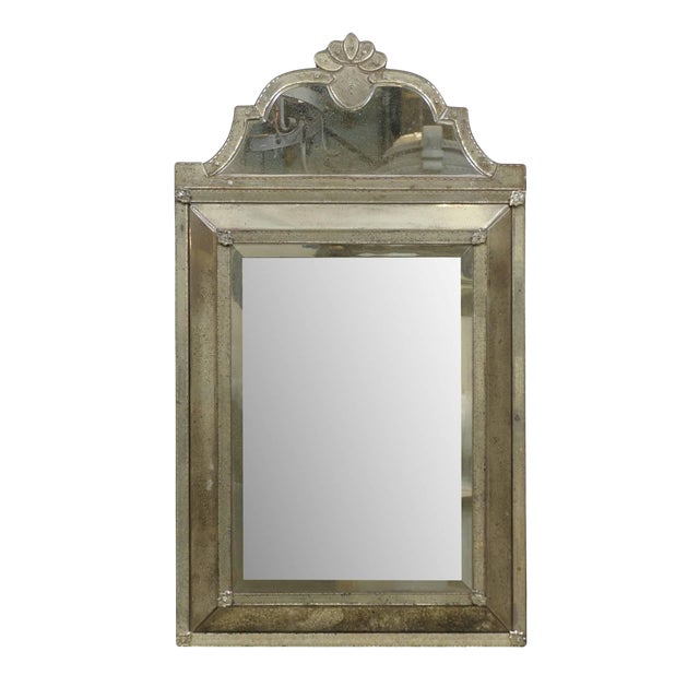 Venetian Mirror With Ornate Crest