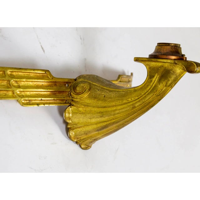 1920s 1920s Two Art Deco Gilt Bronze Avian Theater Sconces, Pair For Sale - Image 5 of 11
