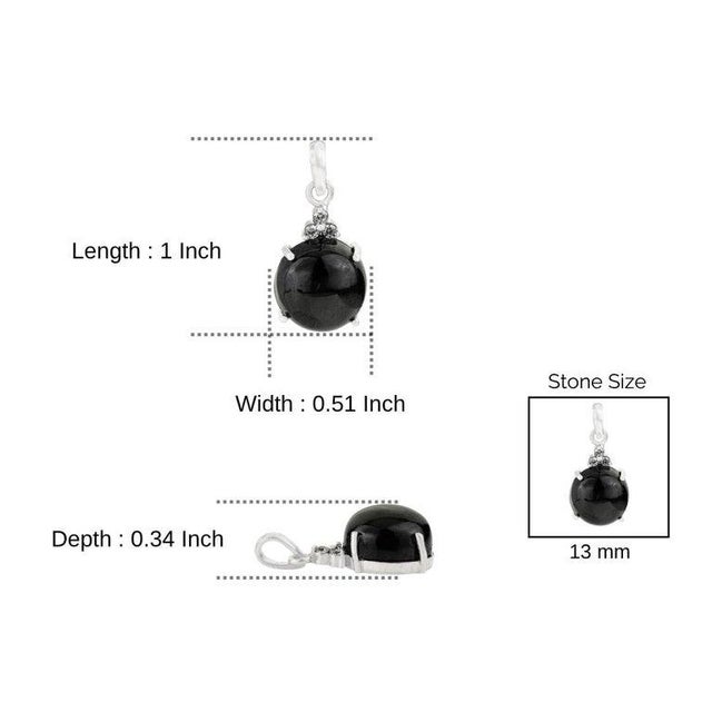 Classic Black Star Fine Jewelry Pendant With Zircons in 925 Silver For Sale - Image 10 of 12