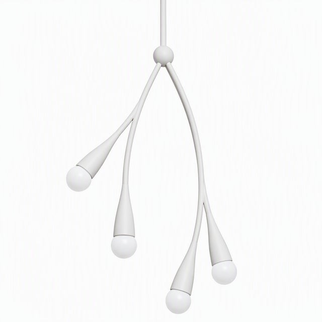 Traditional Mitzi Elsa 4-Light Pendant, Textured White For Sale - Image 3 of 3