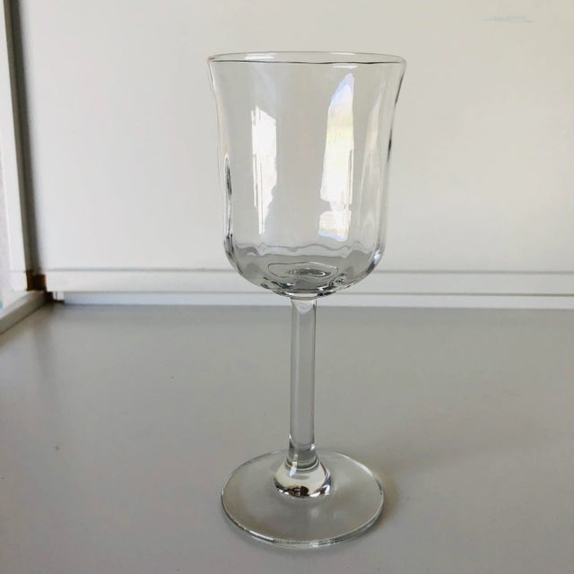 Mid-Century Modern 1990s Clear Glass Wine Goblets- Set of 4 For Sale - Image 3 of 5