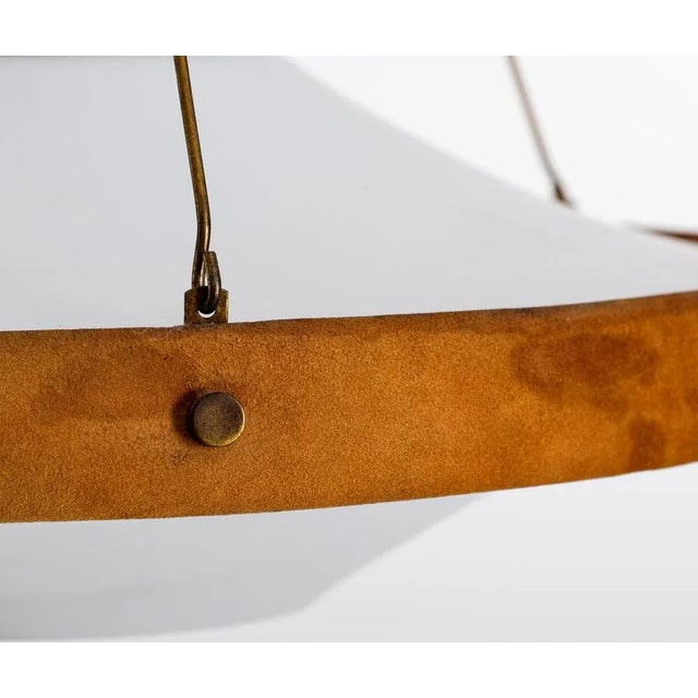 Glass, Brass and Suede Pendant, Sweden, 1960s For Sale - Image 10 of 12