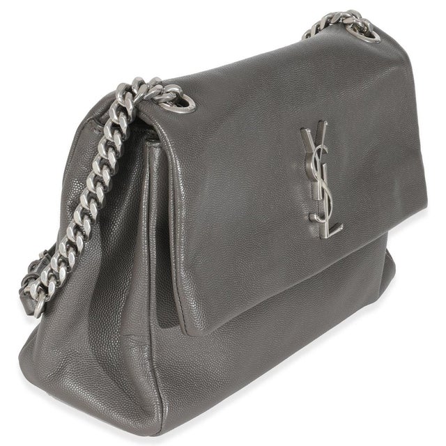 Contemporary Grey Grained Calfskin Medium West Hollywood Monogram Fold Over Bag For Sale - Image 3 of 9