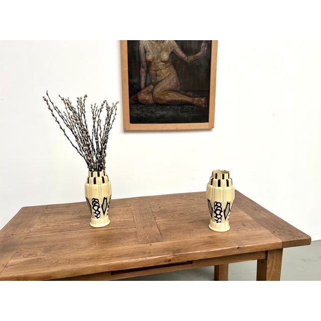 1930s Art Deco Vases in Glazed Ceramic from Orchies, France, 1930s, Set of 2 For Sale - Image 5 of 17