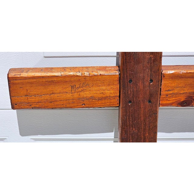 Rustic Handcrafted Oak Wall Cross With Decorative Clavos For Sale - Image 12 of 13